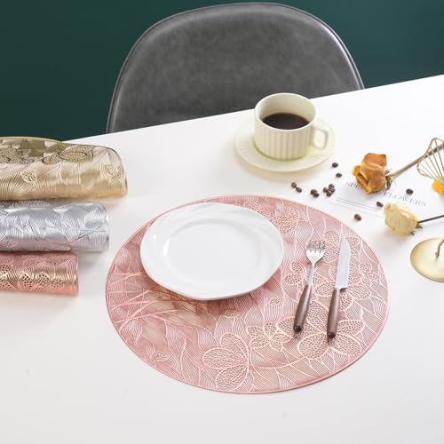 Set de table floral mariage et fêtes KnSam napperon rond PVC pour table de fête - 3