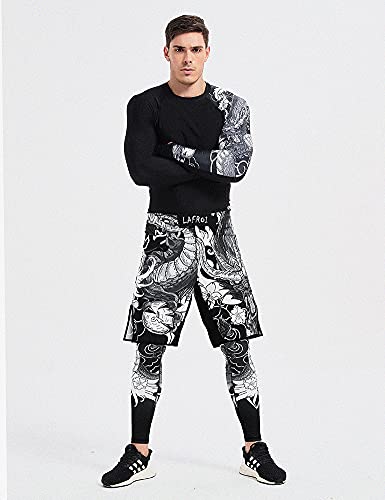 LAFROI Mens MMA Cross Training Boxing Shorts Trunks Fight Wear with Drawstring and Pocket-QJK01