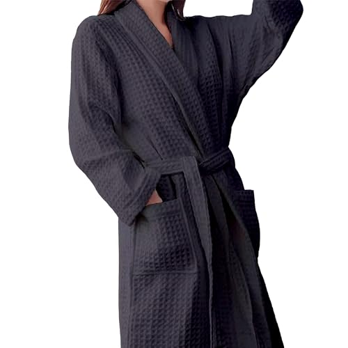 Image of Waffle Knit Lightweight Kimono Spa & Bath Robes for Women and Men - Quick Dry - Soft