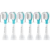 Boclengo Kids Replacement Heads for Philips Sonicare Kids Toothbrush Heads, for Phillips Sonic Care Kid Small Brush HX6032/94, HX6340,Soft Compact Brush Head for 3-7 Child,6 Pcs Blue