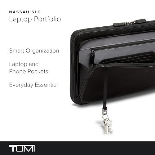 Image of TUMI - Nassau Laptop Portfolio - Men's Leather Tech and Document Work and Travel Bag - Fits up to 14 inch Screens