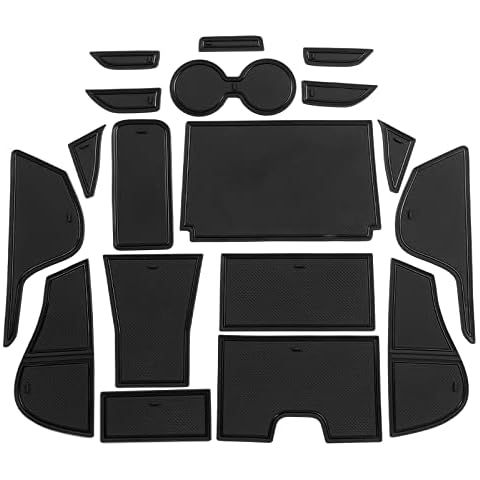 Anti-Slip Gate Slot Mat for Nissan ARIYA 2022 2023 Non-Slip Pad Cup Holder Mat Car Door Slot Mats Rubber Mat Accessories 18pcs (BLACK) Cover