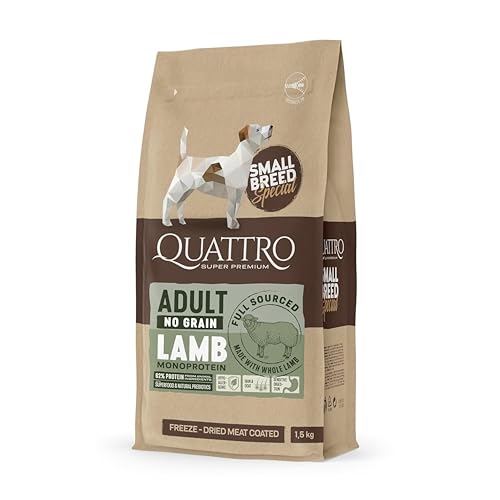 Image of Quattro Dog Food Small Breed Adult| 1.5KG | Lamb Formula | Super Premium Dry Dog Food | High Protein Nutrition | Healthy Digestion | Strong Bones & Healthy Skin & Coat