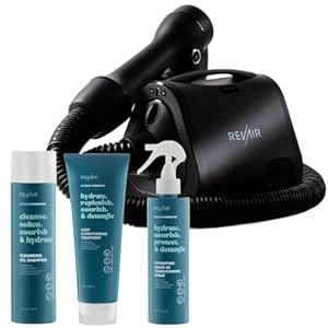 RevAir Hydrating Hair Kit – RevAir Reverse-Air Hair Dryer – Innovative Quick-Drying Hair Dryer for Curly, Wavy & Straight Hair – Hydrating Shampoo, Conditioner & Deep Conditioning Treatment