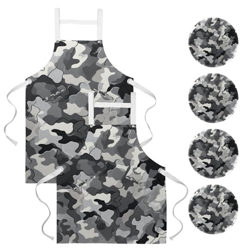 Tabliers de cuisine imperméables avec poches pour stopper les taches de graisse