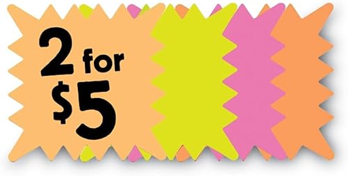 Miniatura 2 de COSCO 090244 - Letreros de papel troquelados, 5 1/4 x 5 1/4, cuadrados, colores surtidos, paquete de 48 unidades