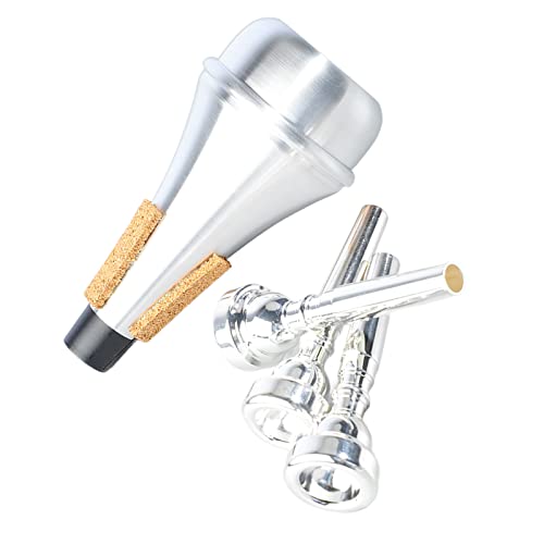 WALFRONT Juego de Silenciador de Boquilla para Trompeta, Potenciador de Sonido Plateado, Ligero y...