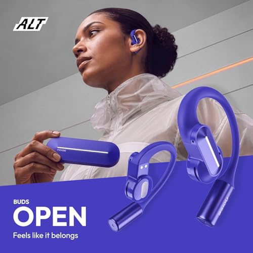 Image of Noise Alt Buds Open Wireless Open-Ear Earbuds (2026), Red Dot Award-Winning Design, Hi-Res LHDC Audio, AI-Powered, Quad Mic ENC, App Support, Up to 35H Playtime, Bluetooth v6.0 (Chosen Orange)
