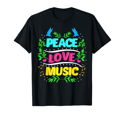 Cute Peace Love Music Hippie Hipster Festival T-Shirt