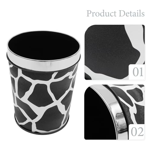 Image of Luxshiny Retro Uncovered Trash can 10.03 in Wastebasket with Large Opening Compact Kitchen Garbage can for Bedroom Office Bathroom Living Room Under Sink Storage