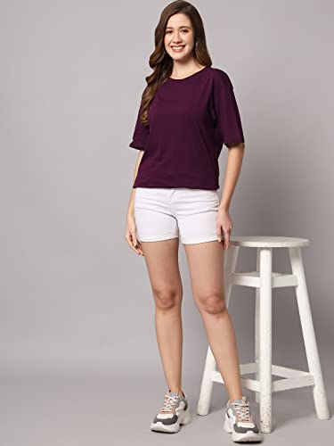 Image of FUNDAY FASHION Cotton Short Sleeve Oversized T-Shirt for Women (Pack of 2)