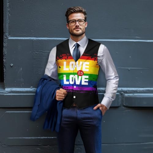 TOADDITDO Flag Print Suit Vest for Men Breathable Daily Vests Soft Athletic Suit Vest Oversized Business Waistcoat3