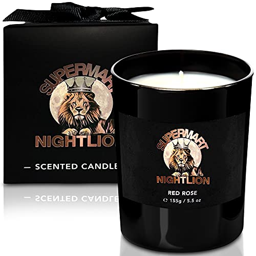 Natural Soy Wax Scented Candles | Aromatherapy Candles | Red Rose & Bobbyâ€™s Flower Shop | Paraffin Free Scented Candles | 5.5 oz Jar Scented Candle (Red Rose)