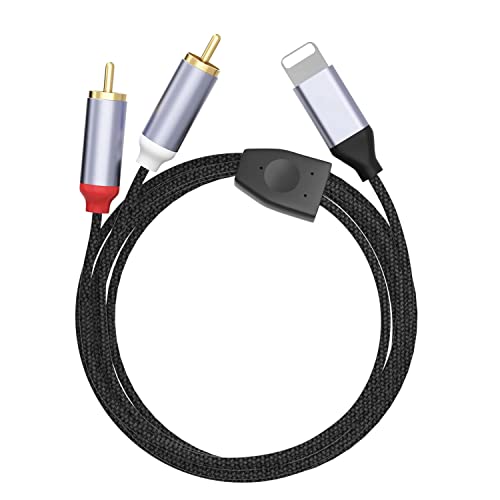 Cable auxiliar de audio RCA, adaptador divisor estéreo Y de 2 machos, cable auxiliar estéreo de...