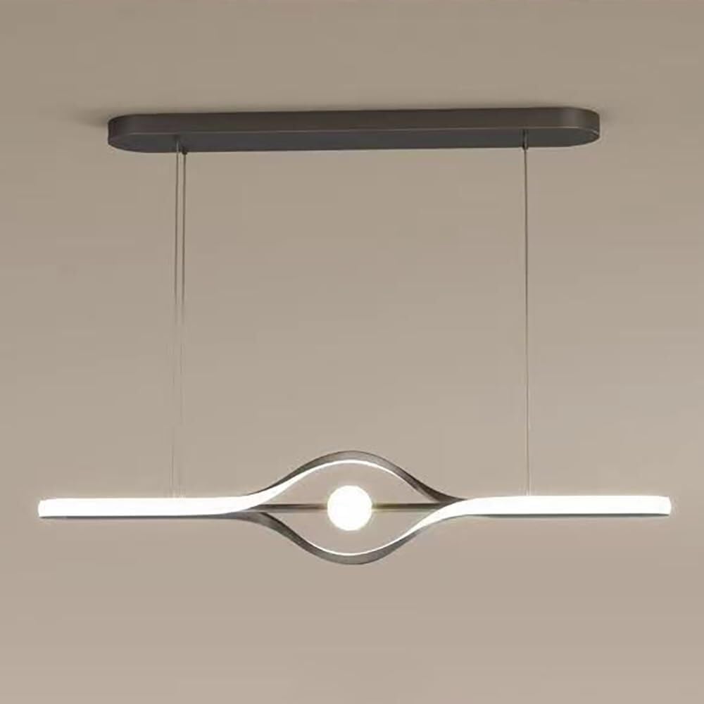 SBZIOJHDR Ceiling Lights, 48W LED Dining Room Long Strip Adjustable Height Chandeliers for Living Office(Black,3000k Warm Light)