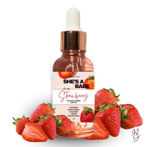 Image of Strawberry Yoni Oil for Women - Feminine Intimate Oil for pH Balance, Ingrown Hairs & Moisturizing - Sweet Scented Natural for Daily Feminine Care Scented NOT Flavored