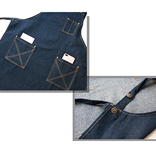 tablier Tablier Barber Fleuriste Cafe Bar Chef Uniforme peintre Tatouage artiste jardinier Baker Workwear Black Blue Denim