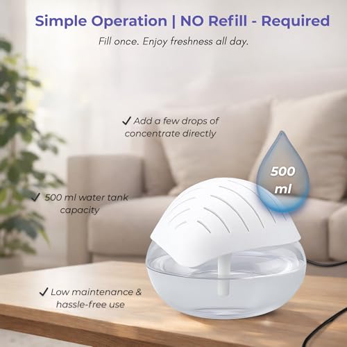 Image of 3-in-1 Air Purifier, Aroma Diffuser & Humidifier - 500mL Large Tank with Free Essential Oil | Quiet Operation, Removes Dust & Odour, Spreads Fresh Aroma - Perfect for Home, Office & Car