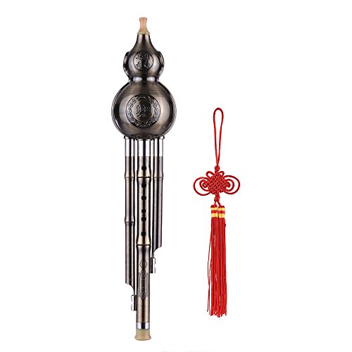 ammoon Hulusi Chino Magnífico Metal Trefilado Calabaza Cucurbitácea Viento Étnico Instrumento Musical...