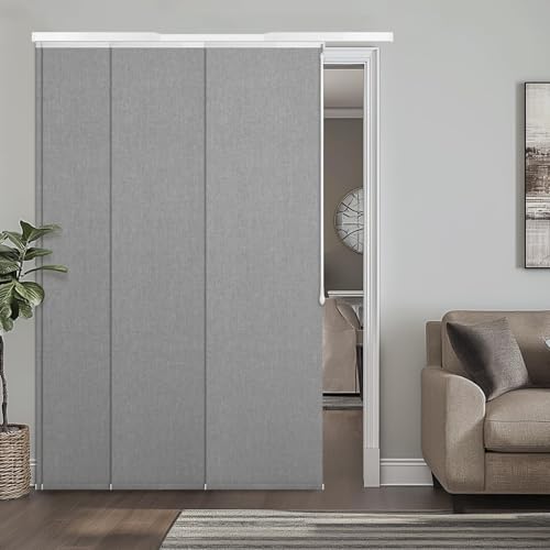 スライドパネル調節可能 パネルブラインドカーテン 一級遮光 トラックブラインド 間仕切り 幅107~188cm 丈244cm ライトグレー