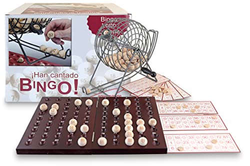 Bingo Loteria en Bois Aquamarine CP2052, jeu de loto traditionnel multicolore