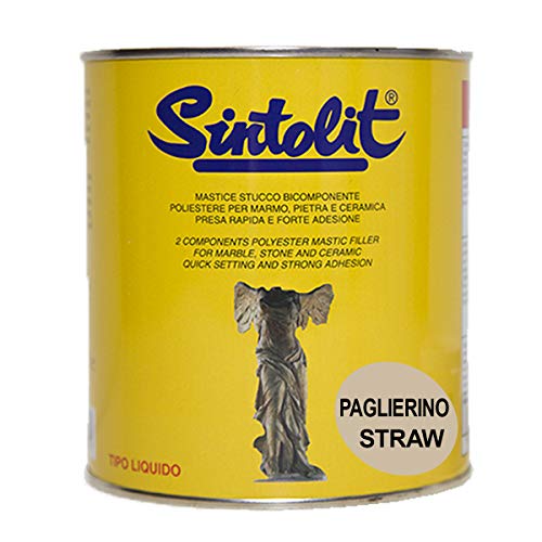 'Sintolit' Marmo/Ceramica Mastice-Stucco Liquido Per Marmo E Ceramica. Bicomponente Poliestere A Presa Rapida Ed Altissima Tenuta. Colore Paglierino.