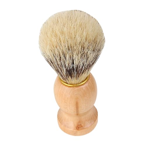 MUSISALY 男性用ヒゲブラシ 男性ひげブラシ 口ひげブラシ あごひげブラシ 男性用ヘアブラシ ヘアクリーンブラシ 男性のひげグルーミングブラシ ポータブルひげブラシ 毛ブラシ 木 Beige