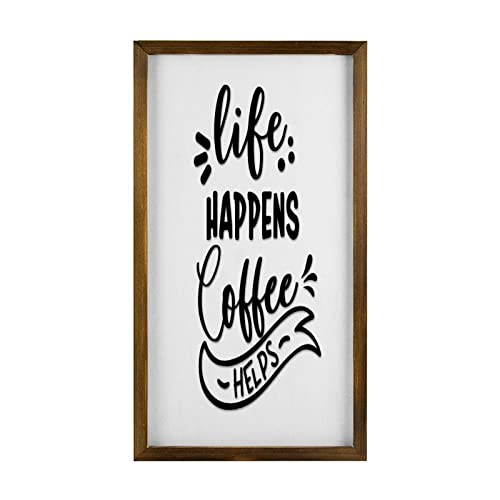 Panneau mural « Life Happens Coffee Help » pour une atmosphère cosy et réconfortante
