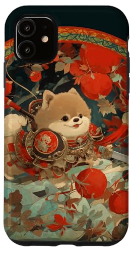 Pomeranian Samurai Dog Japanese Warrior Puppy Case for iPhone 11