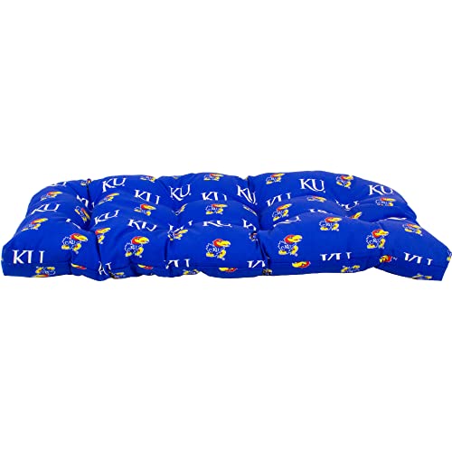 Image of College Covers Everything Comfy Kansas Jayhawks Indoor Outdoor Settee Loveseat Bench Cushions