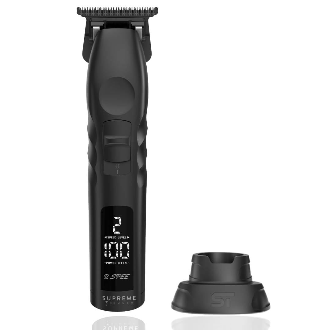 Supreme Trimmer 2Spee Cordless Hair & Beard Trimmer w/Removable Blade| 180-Minute Runtime, Low Noise, Digital Display, 2 Adjustable Speeds | Zero-Gap Adjustable Blades | ST622