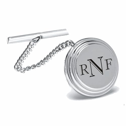 Personalized Silver Beveled Tie Pin Engraved Free - Ships from USA