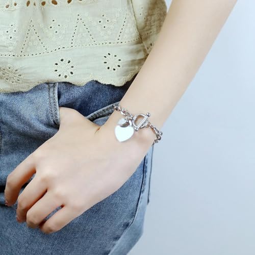 Pulsera de amor con hebilla de corazón ajustable para mujer 2