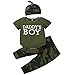 FYMNSI Neugeborenes Baby Jungen Camouflage Outfit Baumwolle Kurzarm Strampler Langes Hose Hut 3tlg Tarnkleidung Sommer Herbst Csual Freizeit Bekleidungsset Daddy's Boy - Kurzarm 0-3 Monate