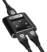 HDMI Switch Splitter 4K@60Hz, Aluminum Bi-Directional HDMI 2.0 Switcher, HDMI Splitter 1 in 2 Out...