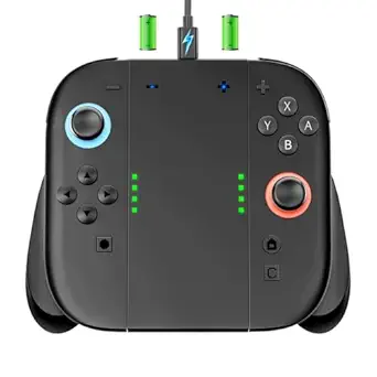 Switch 2 JoyCon Charging Grip Built-in 2000mAh Rechargeable Battery, Ergonomic Controller Charger Handle for Nintendo Switch 2 JoyCon 2, Magnetic Joy-Cons 2 Holder Grips for Playing While Charging