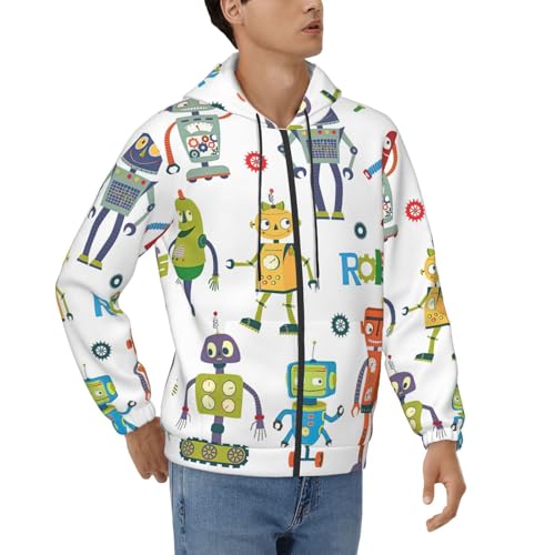 Sweat à capuche robot pour homme, pull décontracté d'automne et hiver en coton doux