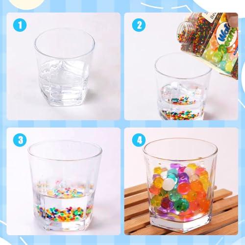 YESLUSY Wasserperlen Bunte 50000 & 200 XXL, Ungiftig für Pflanzen, Blumen, Vase Füllstoff und Deko