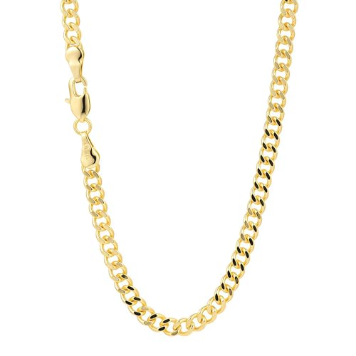 BRAYEG Gold Chain for Men ＆ Women，14K Gold Chain Necklace for Women & Men Curb Chains for Mens Cuban Chains Necklaces 4MM 20inchs