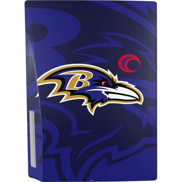 Skinit Decal Gaming Skin Compatible with PS5 Bundle - Officially Licensed NFL Baltimore Ravens Double Vision Design