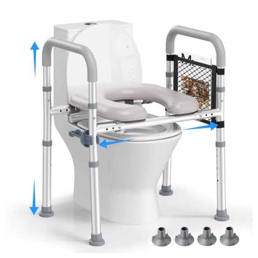 Ovshnrr Raised Toilet Seat, Adjustable Toilet Rails with Handles Handicap Elevated Toilet Seat for Elderly with Adjustable Height & Width for Elderly, Pregnant, Fit Any Toilet