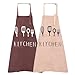 KafooStore Delantal de cocina impermeable, paquete de 2 delantales de cocina para hombres, mujeres, parejas, delantal ajustable de tamaño universal para barbacoa, restaurante, panadería, cocina
