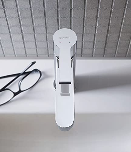 Duravit B.2 Medium Size (Spout Height 106.5 mm) Bathroom Sink Tap with Ceramic Cartridge Chrome - Image 3