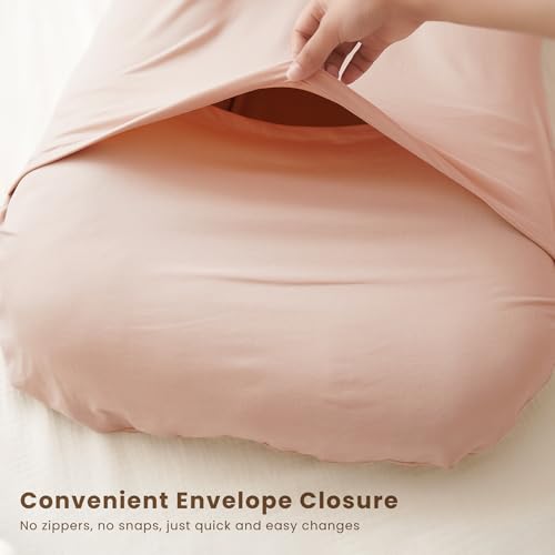 Image of Konssy 2 Pack Baby Lounger Cover, Stretchy Soft Infant Lounger Cover | For Baby Boys and Girls, Cover Set Only. Soft Breathable Fabric, Envelope Closure, Machine Washable, Pink Spring and Pink