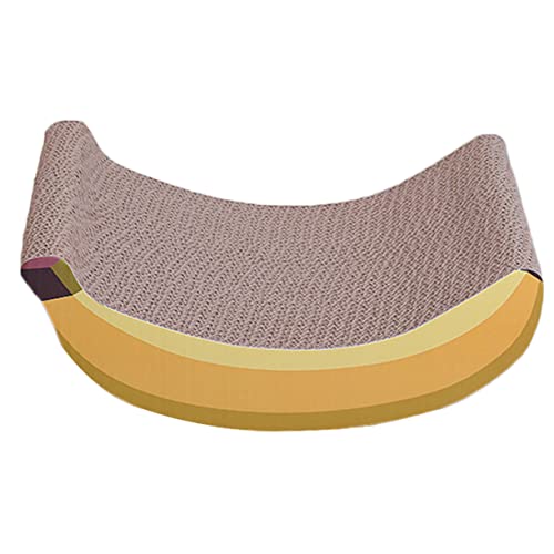 DOITOOL 1pieza Tablero Rascador De Gato Forma De Banana Juguete De Cartón Corrugado para Gatitos Protección De Muebles y Diversión Asegurada para Arañazos Amarillo