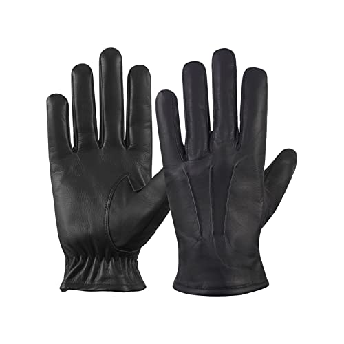 GARGOYLE BELLS Men Women Motorcycle Gloves Tactical Leather Golves with Touchscreen Fingers for Hunting Training Shooting Outdoors (No Zipper, X-Large)