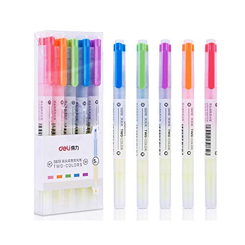 5 Colors Highlighters, Markers Paint Pens Coloring Pens Highlight Marker, Great For Journaling, Highlighting and Bible Study