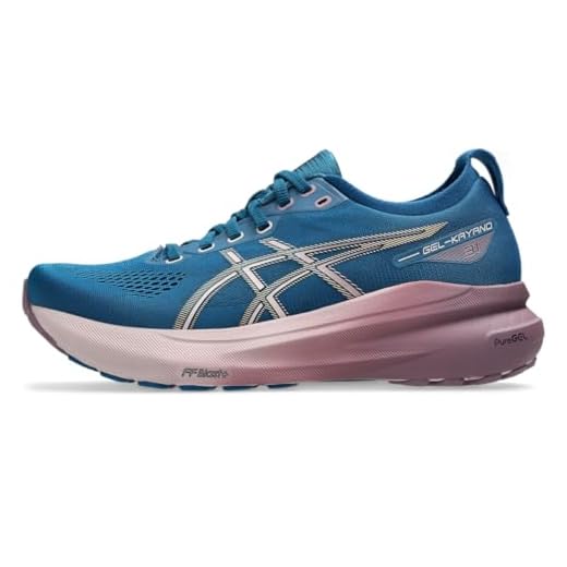 ASICS Tênis de corrida feminino Gel-Kayano 31, Azul-marinho/Watershed Rose, 40