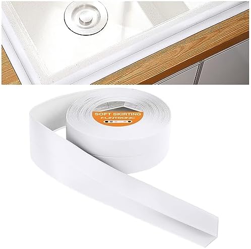 Flintronic Weichsockelleiste, 19 x 19mm 4.5m Weichsockelleiste Selbstklebend für Küche und Badezimmer, Selbstklebende Abschlussleiste aus PVC, Flexible Knickleiste - Fugendichtungs