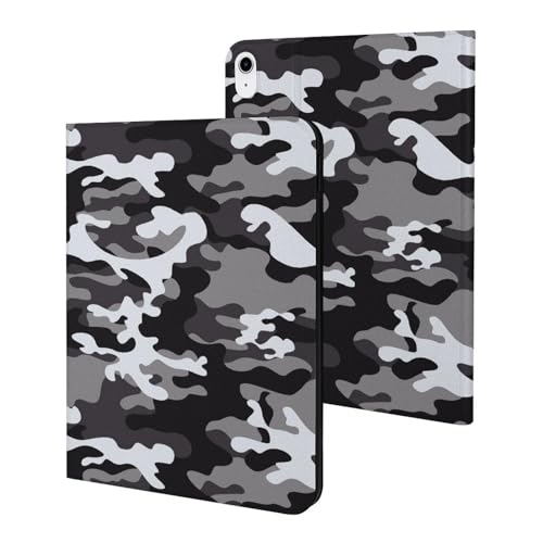 Housse iPad 11 2025 et étui 10.9 10e génération noir et camouflage avec support